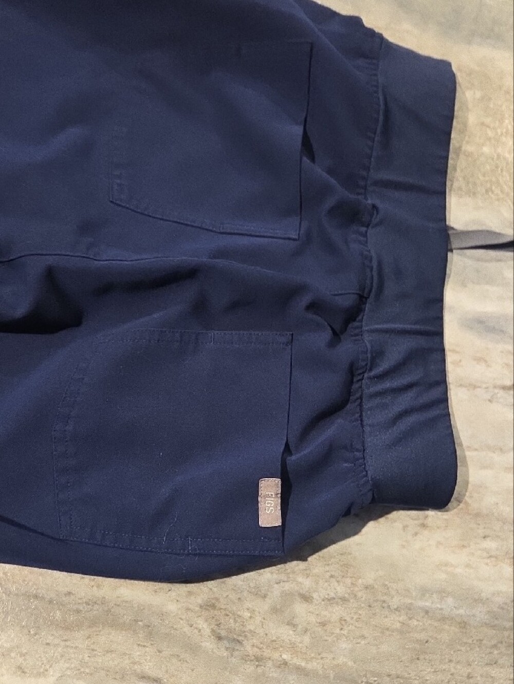 Navy Drawstring Scrub Pants - Picture 9 of 11